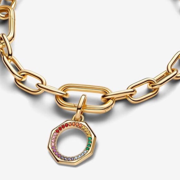 NWOT ME Rainbow Medallion Pendant Dangle Charm Sterling Silver 925 - Picture 4 of 16